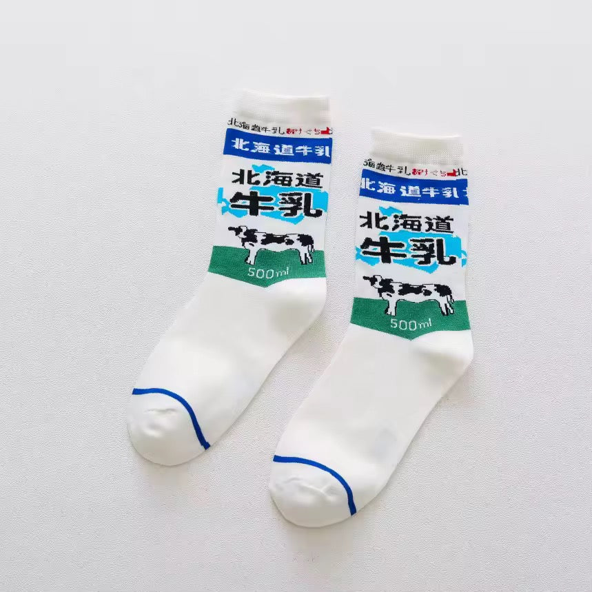 Japanese Drinks & Milk Carton Socks