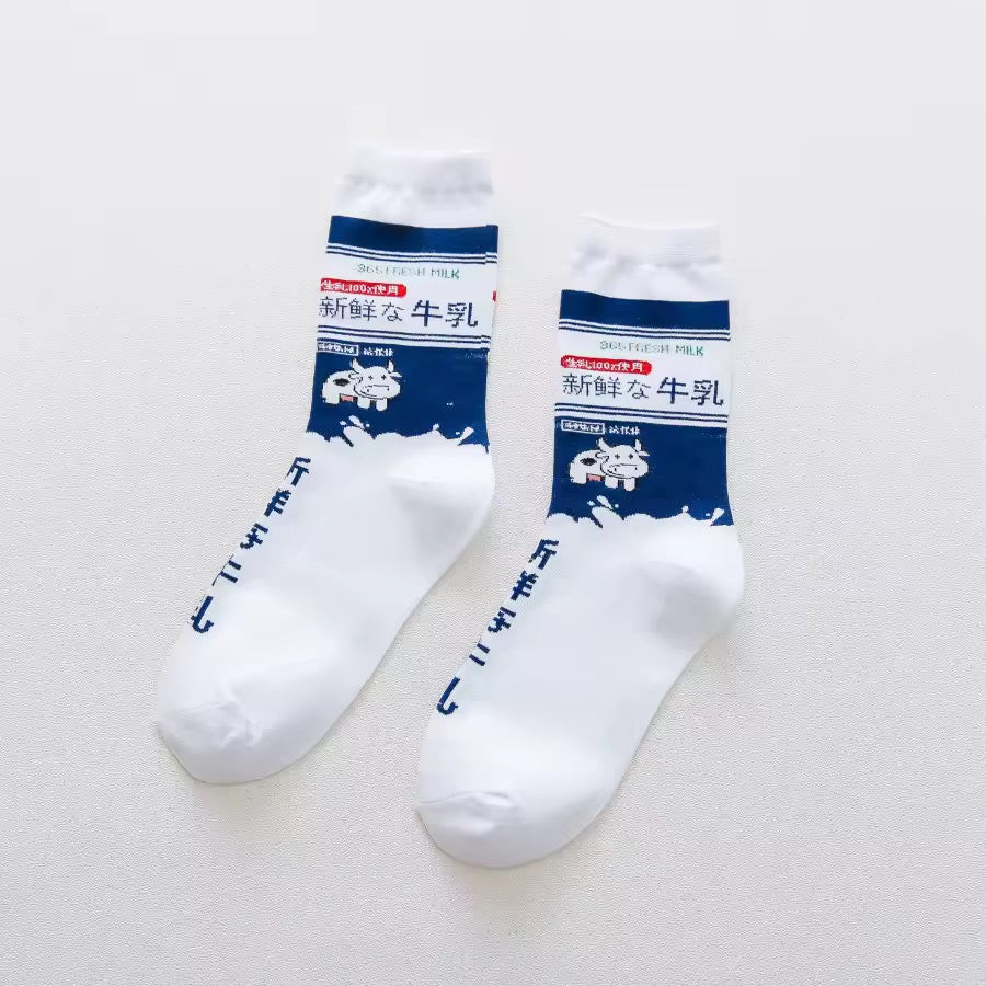 Japanese Drinks & Milk Carton Socks