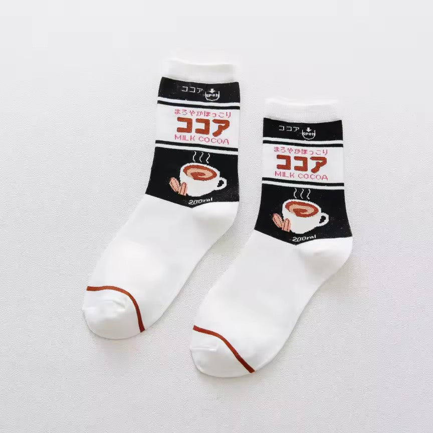 Japanese Drinks & Milk Carton Socks