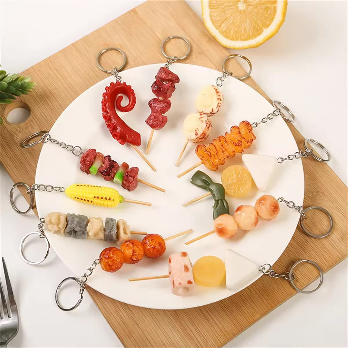 Yatai Food Skewer Keychains