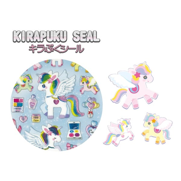 NEW! Kirapuku Seal Unicorn Stickers Sheet