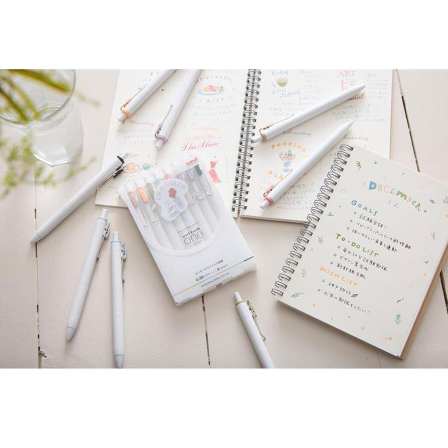 Uni-ball One FIKA Color 0.38mm Gel Pen – 8 Color Set