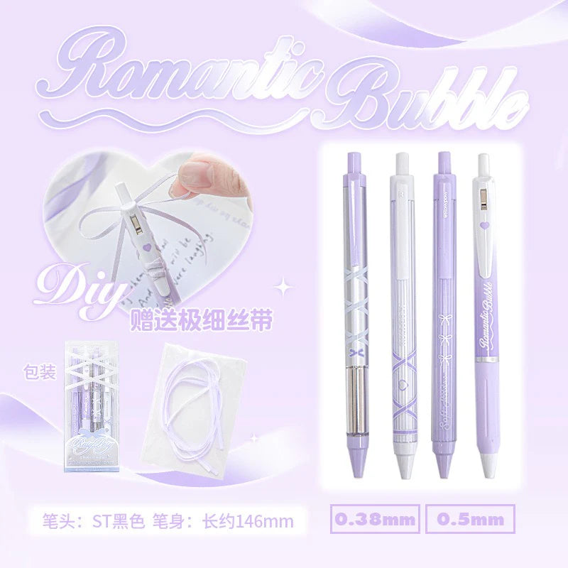 PRE-ORDER! Rosy Posy - Ribbon Neutral - 0.38 & 0.5 - Pen Set of 4