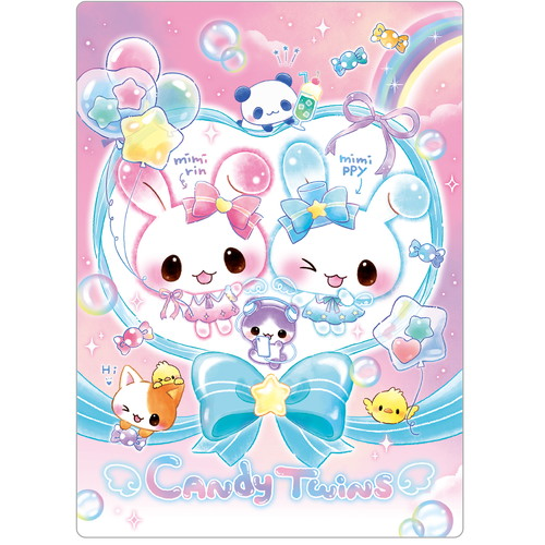 PRE-ORDER! Q-LiA Candy Twins - Desk Mat / Writing Underlay - Heart Ribbons
