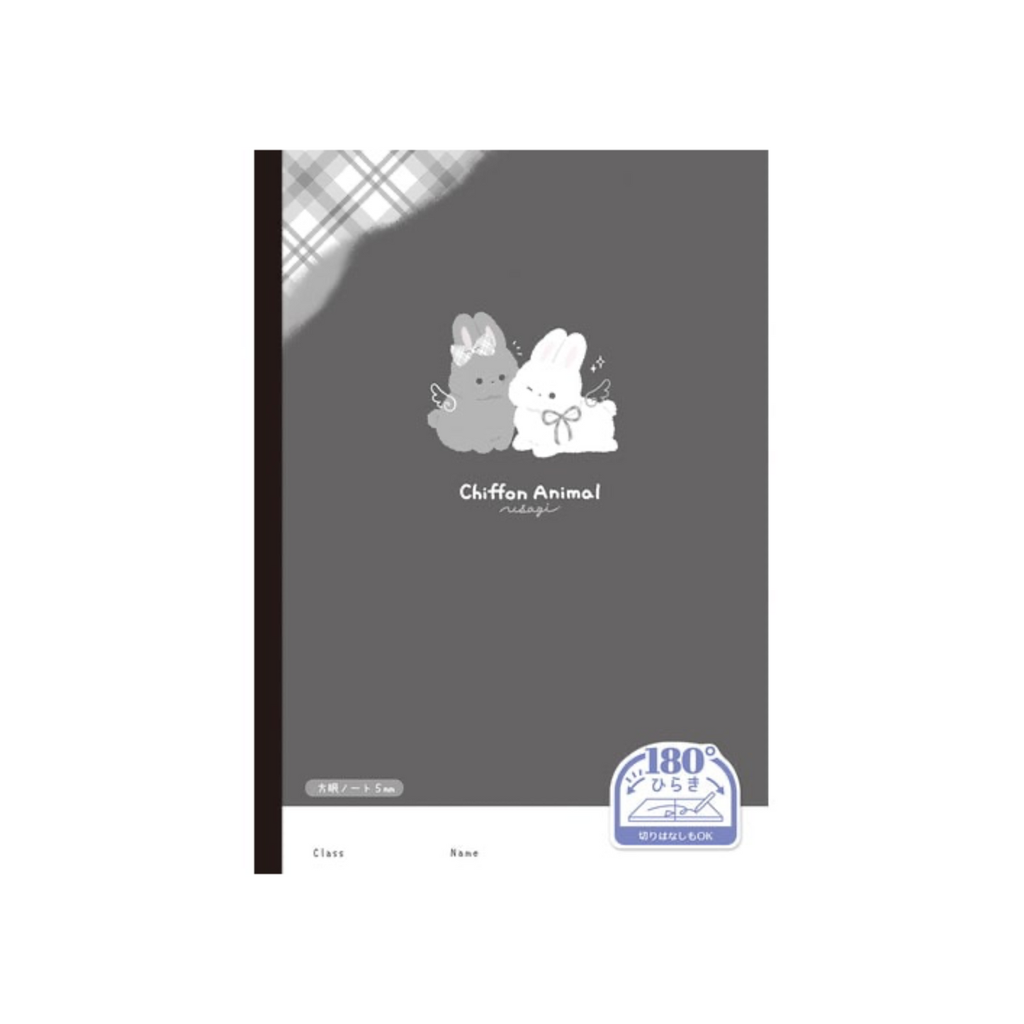 PRE-ORDER! Q-LiA 180 Degree Opening - Grid Notebook - Bunny Chiffon Animal Usagi
