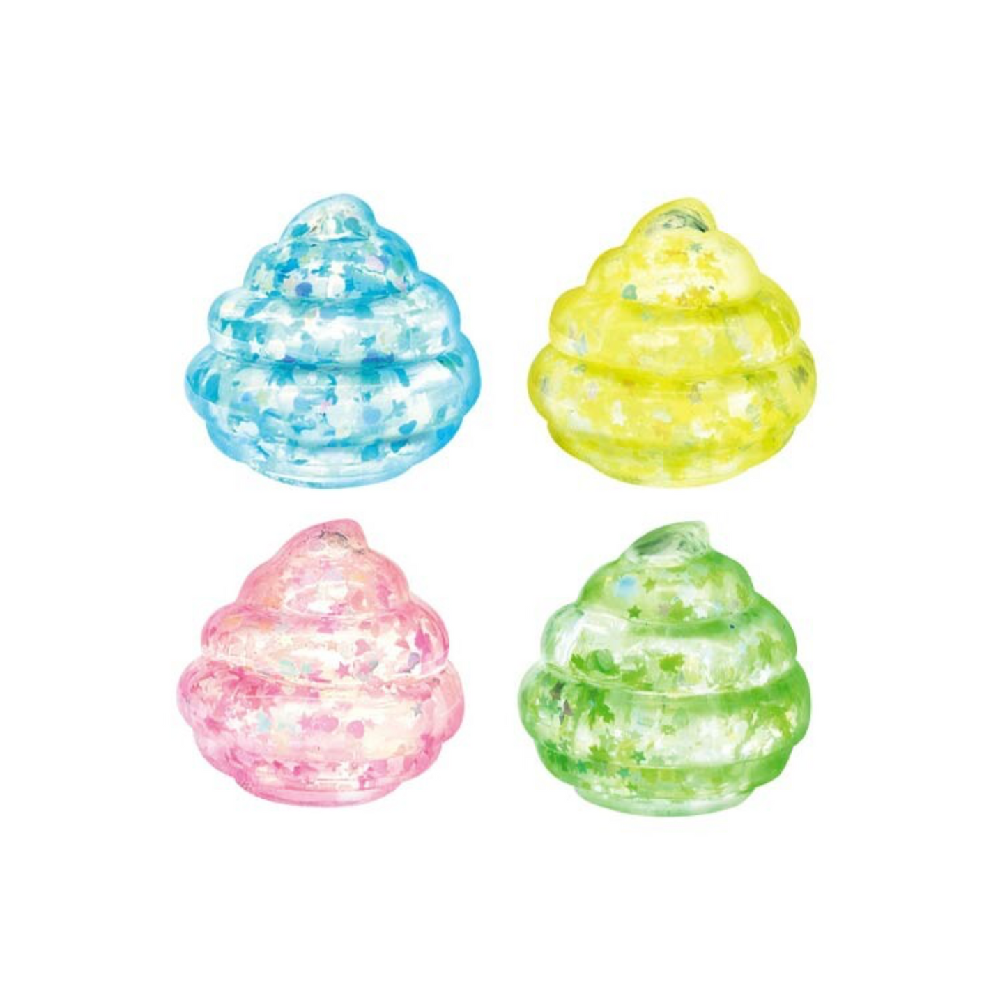 PRE-ORDER! Japanese Toy - Squishy Glitter Swirl Squeeze Toy
