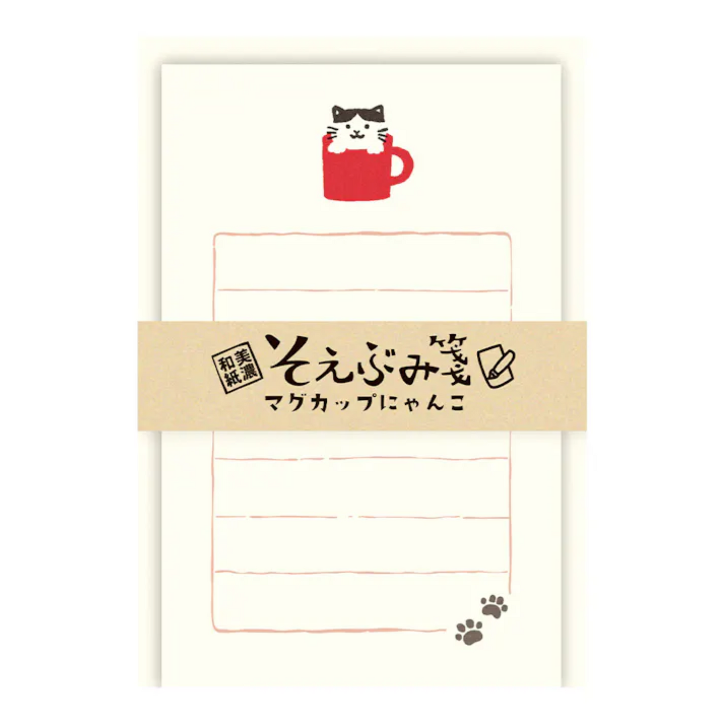 PRE-ORDER! Furukawa Shiko - Mino Washi - Mini Letter Set - Mug Cat