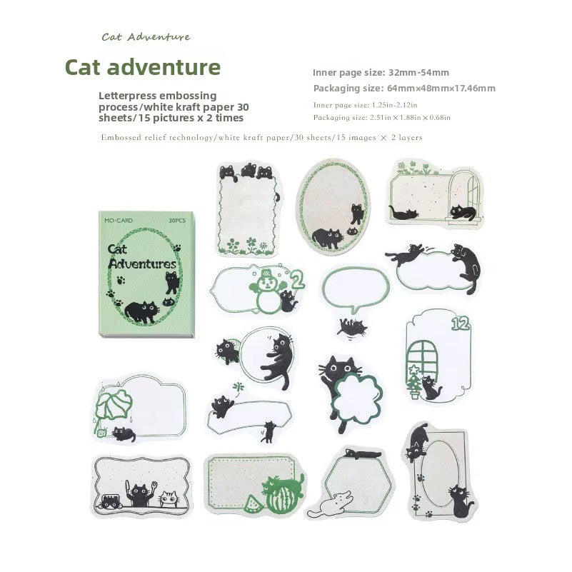 NEW! Sticker Box - Little Black Cat Series - 30 Stickers