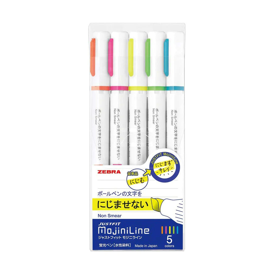Zebra Just Fit Mojini Line Highlighter Set of 5 ✨