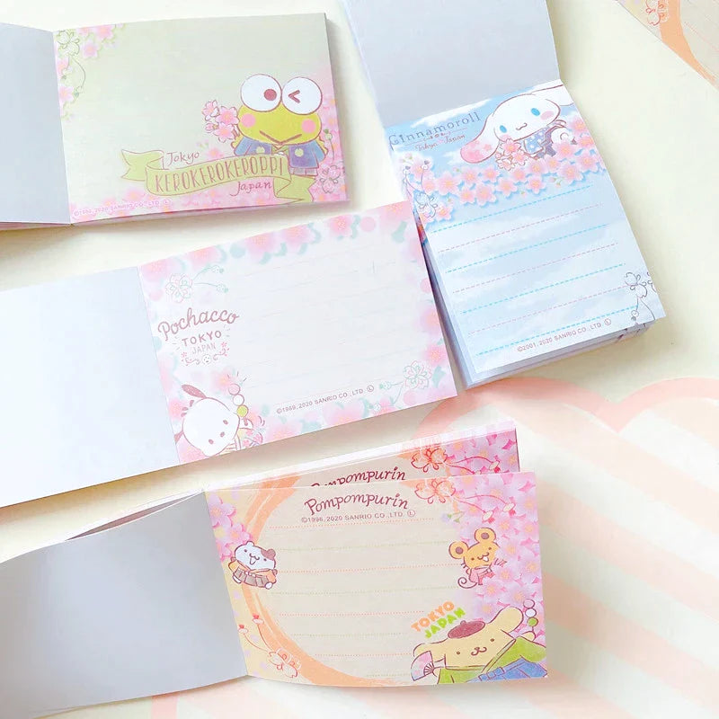 (NEW ARRIVAL) Sanrio Characters Memo Pad – Sakura Hana Series