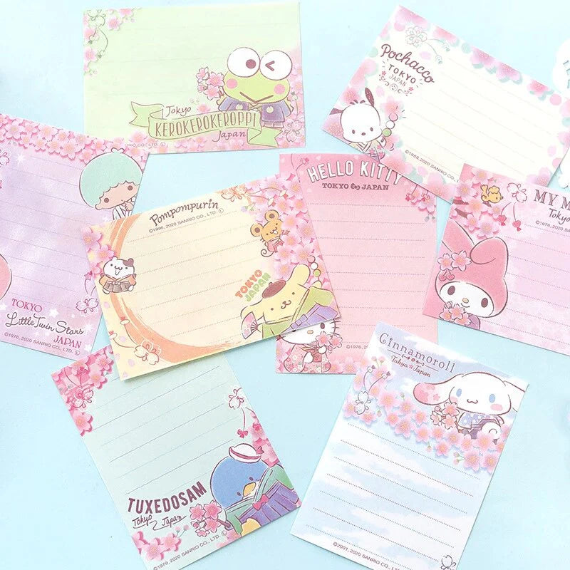 (NEW ARRIVAL) Sanrio Characters Memo Pad – Sakura Hana Series
