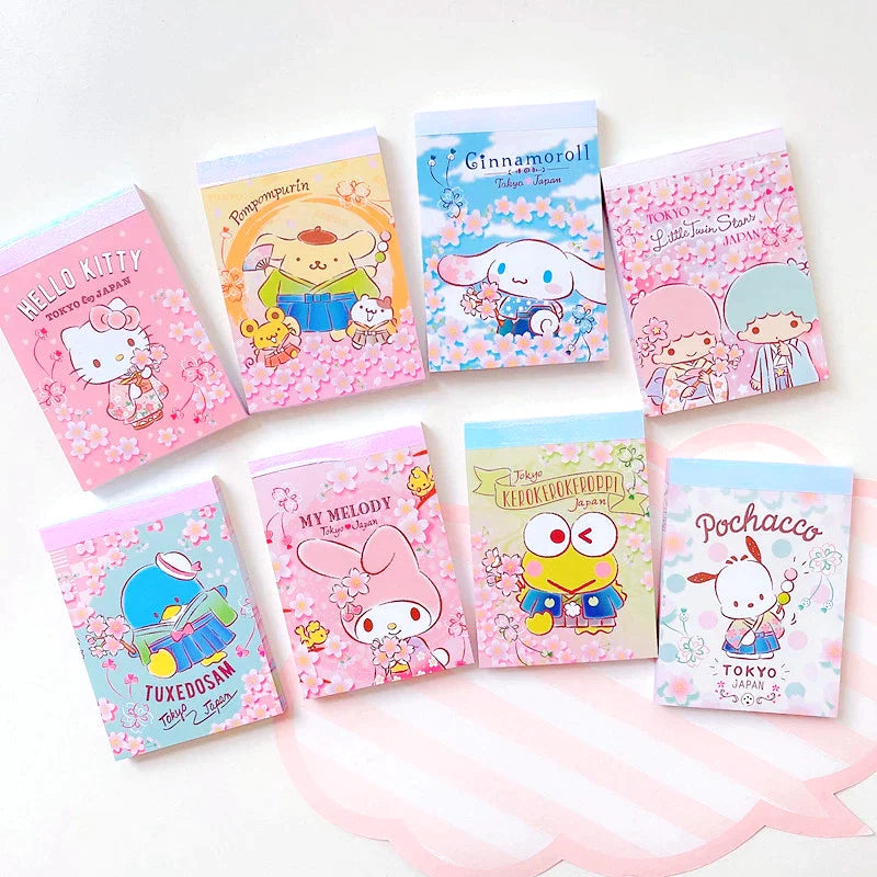 (NEW ARRIVAL) Sanrio Characters Memo Pad – Sakura Hana Series