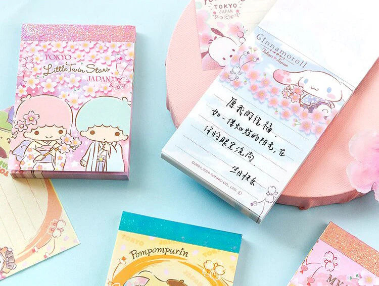 (NEW ARRIVAL) Sanrio Characters Memo Pad – Sakura Hana Series