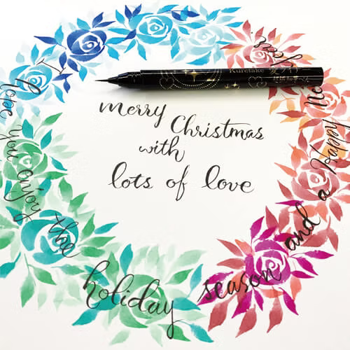 Kuretake ai Liner, stylo pinceau ultra fin, noir, certifié AP, parfait pour les expressions délicates en illustration, lettrage à la main, fabriqué au Japon