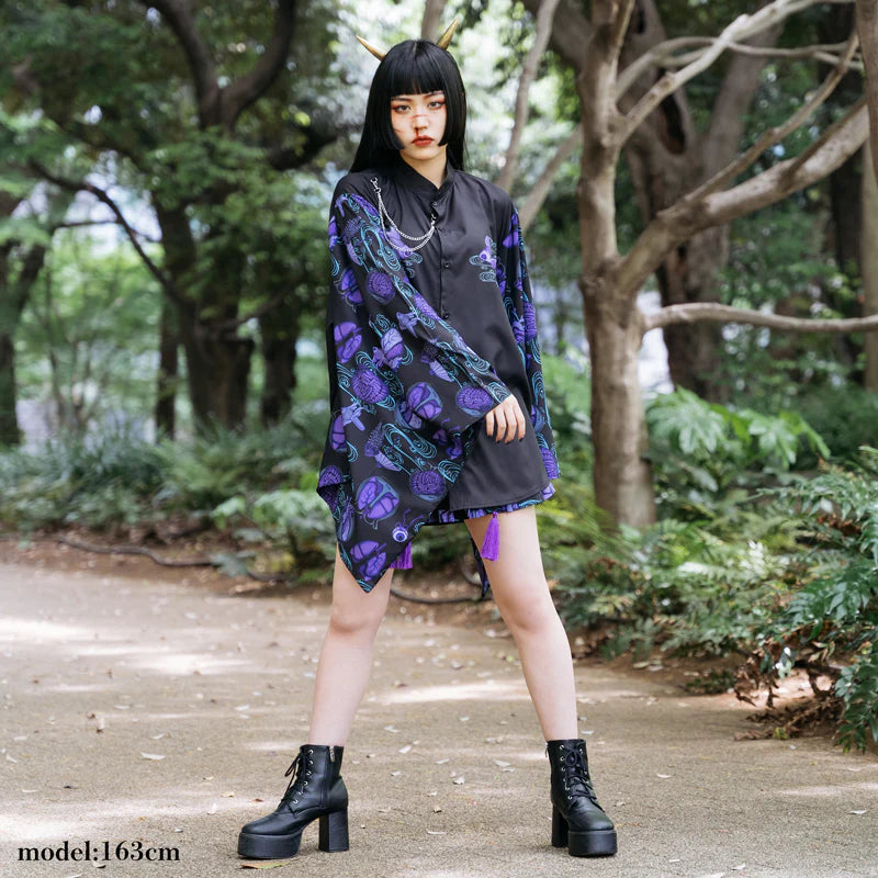 (RESTOCK) ACDC RAG Ochimizu Kimono Shirt – Black/Gray & Black/Purple