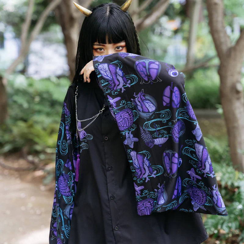 (RESTOCK) ACDC RAG Ochimizu Kimono Shirt – Black/Gray & Black/Purple