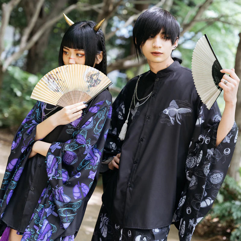 (RESTOCK) ACDC RAG Ochimizu Kimono Shirt – Black/Gray & Black/Purple