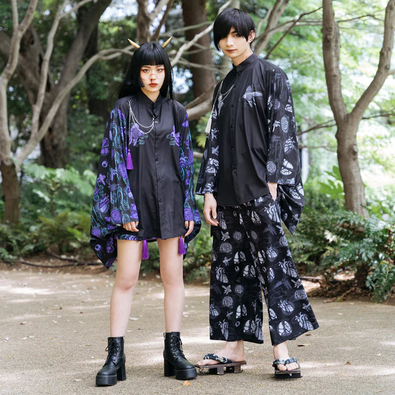 (RESTOCK) ACDC RAG Ochimizu Kimono Shirt – Black/Gray & Black/Purple