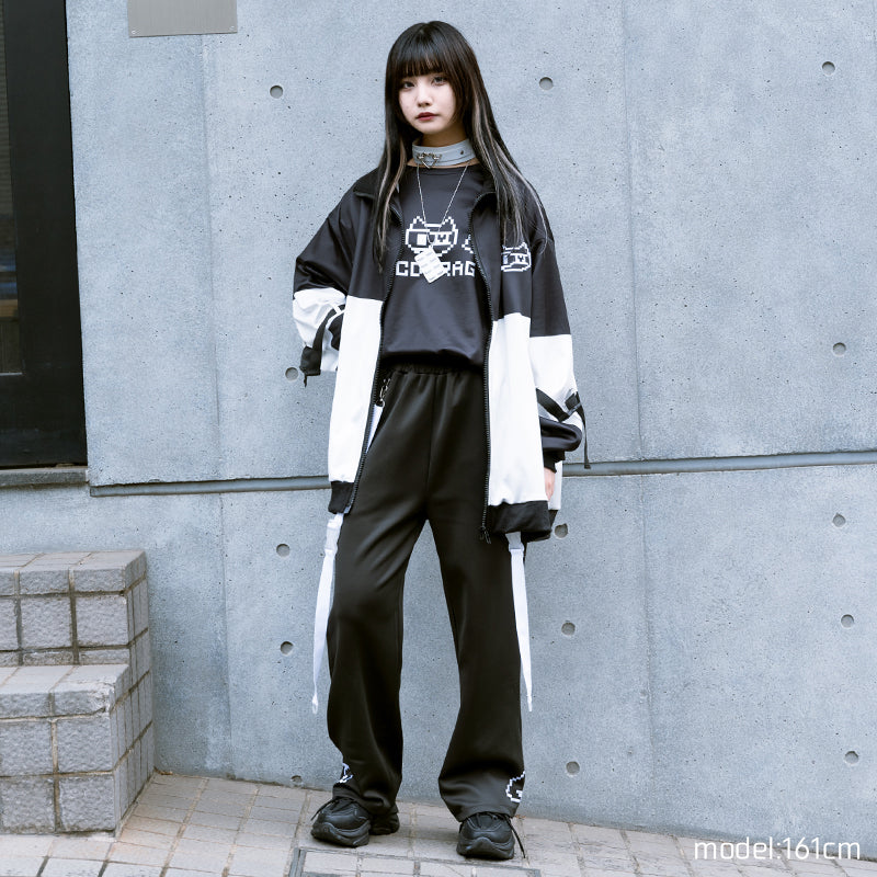 ACDC RAG Pixel Cat Jersey Jacket BK – Black/White