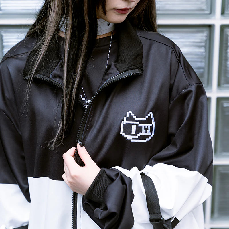 ACDC RAG Pixel Cat Jersey Jacket BK – Black/White