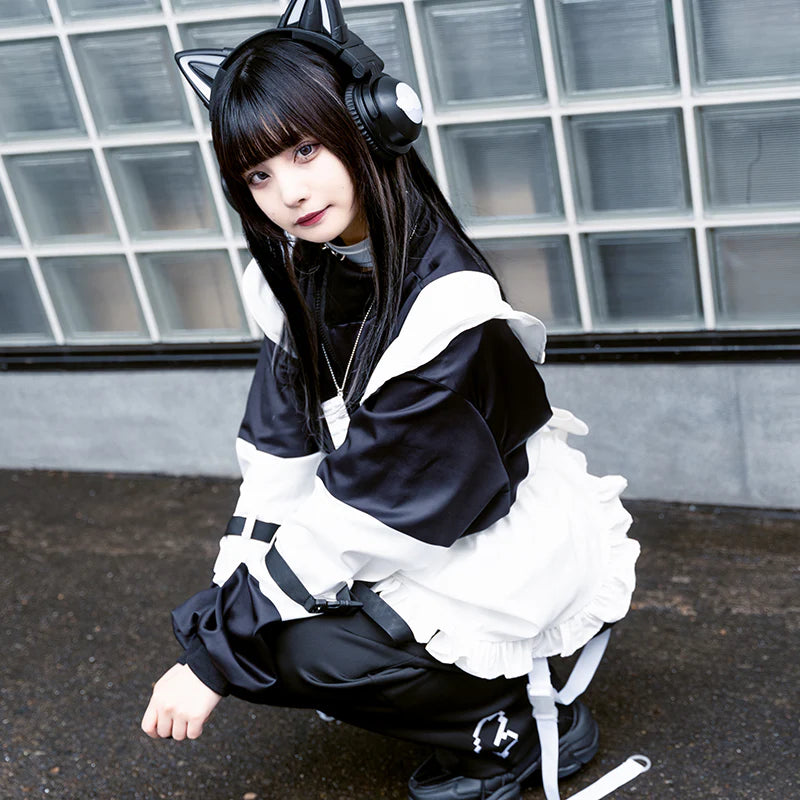 ACDC RAG Pixel Cat Jersey Jacket BK – Black/White