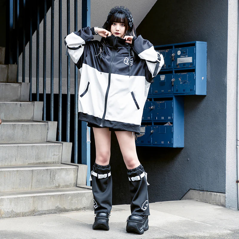 ACDC RAG Pixel Cat Jersey Jacket BK – Black/White
