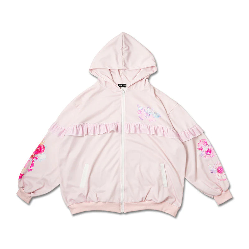 (RESTOCK) ACDC RAG Sweet Magical Unicorn Zip Hoodie – Pink