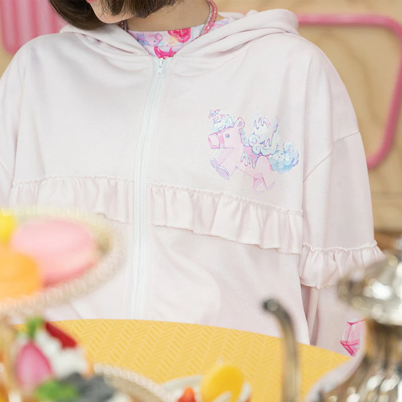 (RESTOCK) ACDC RAG Sweet Magical Unicorn Zip Hoodie – Pink