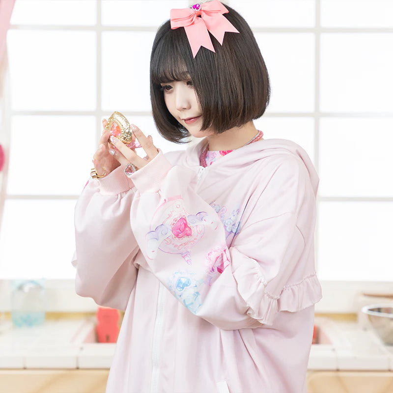 (RESTOCK) ACDC RAG Sweet Magical Unicorn Zip Hoodie – Pink
