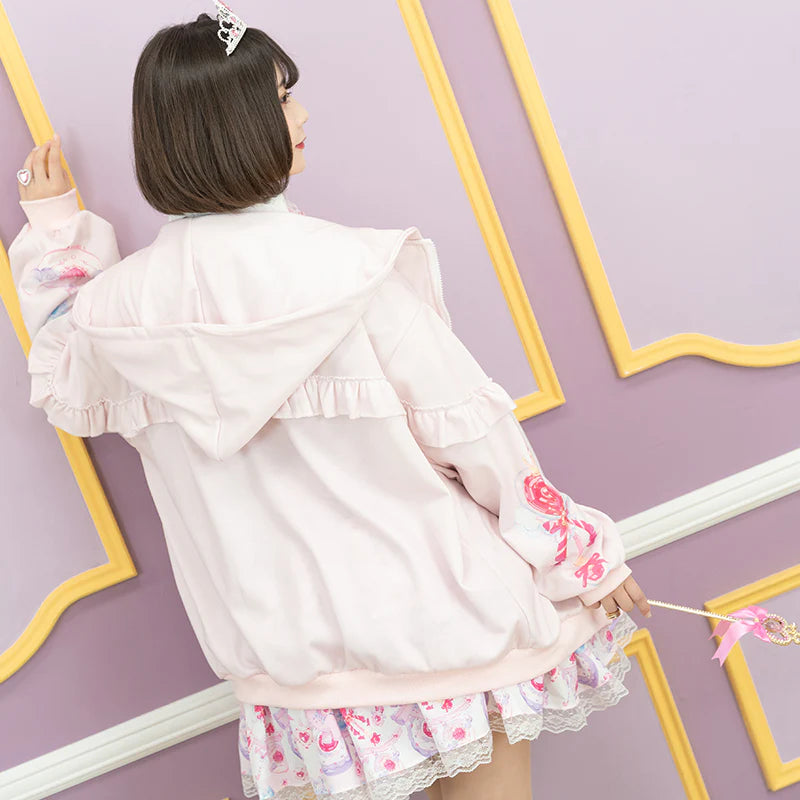 (RESTOCK) ACDC RAG Sweet Magical Unicorn Zip Hoodie – Pink