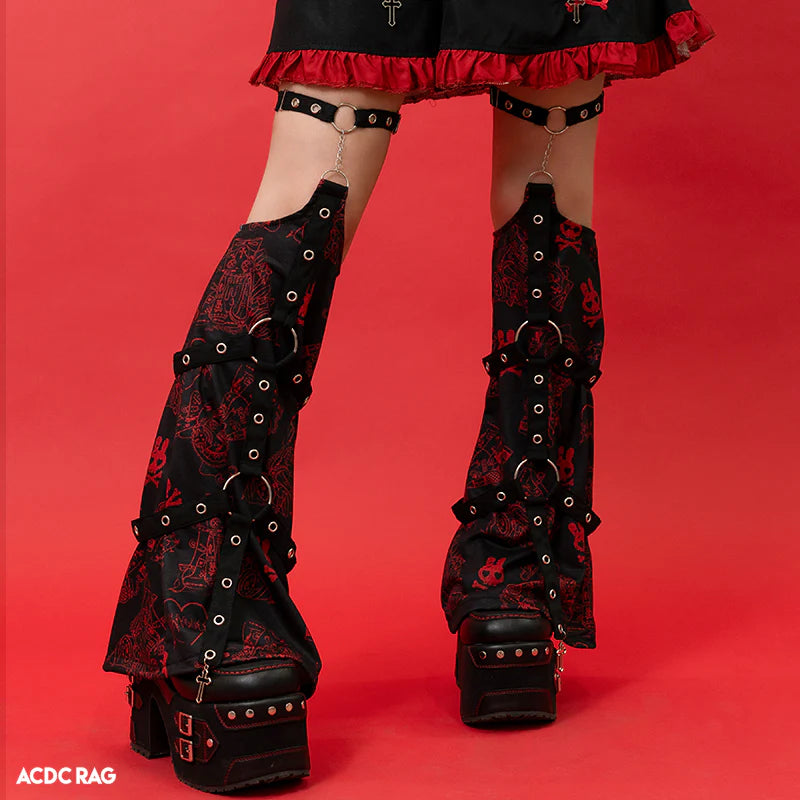 ACDC RAG Punky Bunny Leg Warmers – Red