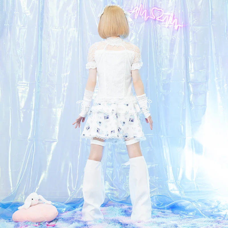 ACDC RAG Healing Heart Skirt – White & Blue