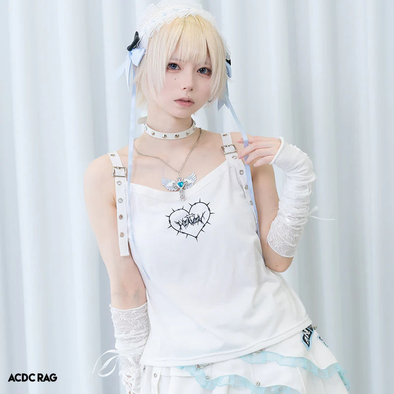 ACDC RAG Angel Punk Camisole – White/Pastel Blue