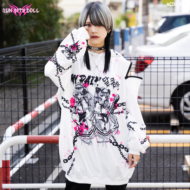 ACDC RAG × SUNCITYDOLL - Sweet My Pain Hoodie 달콤한 White