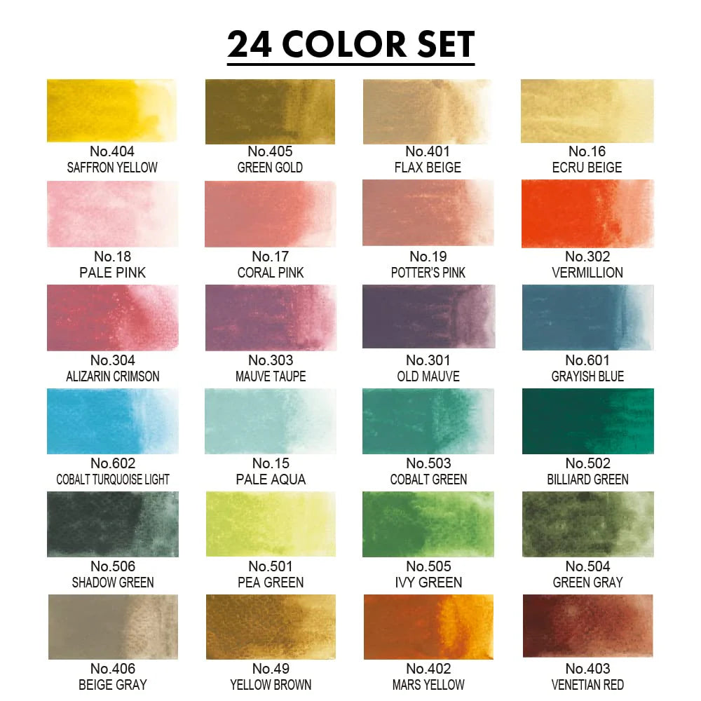 (NEW ARRIVAL) Kuretake Gansai Tambi Art Nouveau Set 24 Colors