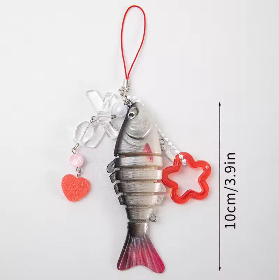 Handmade Articulated Sardine Fish Keychain