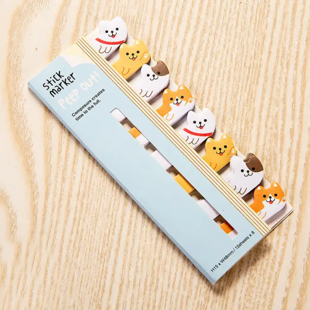 (COMING SOON) Sticky Page Markers, Adorable Animal – “Peep Out!” Series 🐾📚