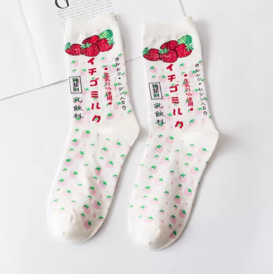 Japanese Drinks & Milk Carton Socks