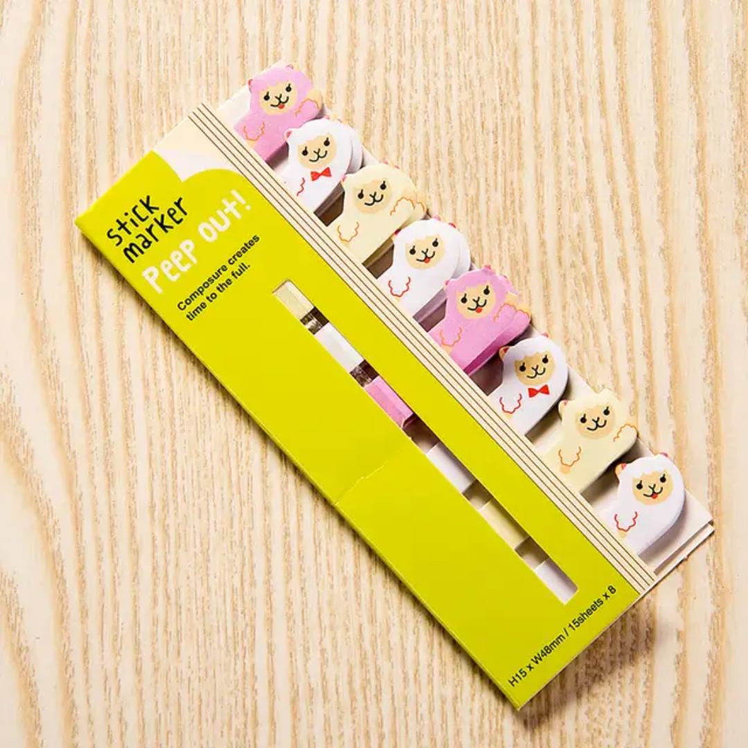 (COMING SOON) Sticky Page Markers, Adorable Animal – “Peep Out!” Series 🐾📚