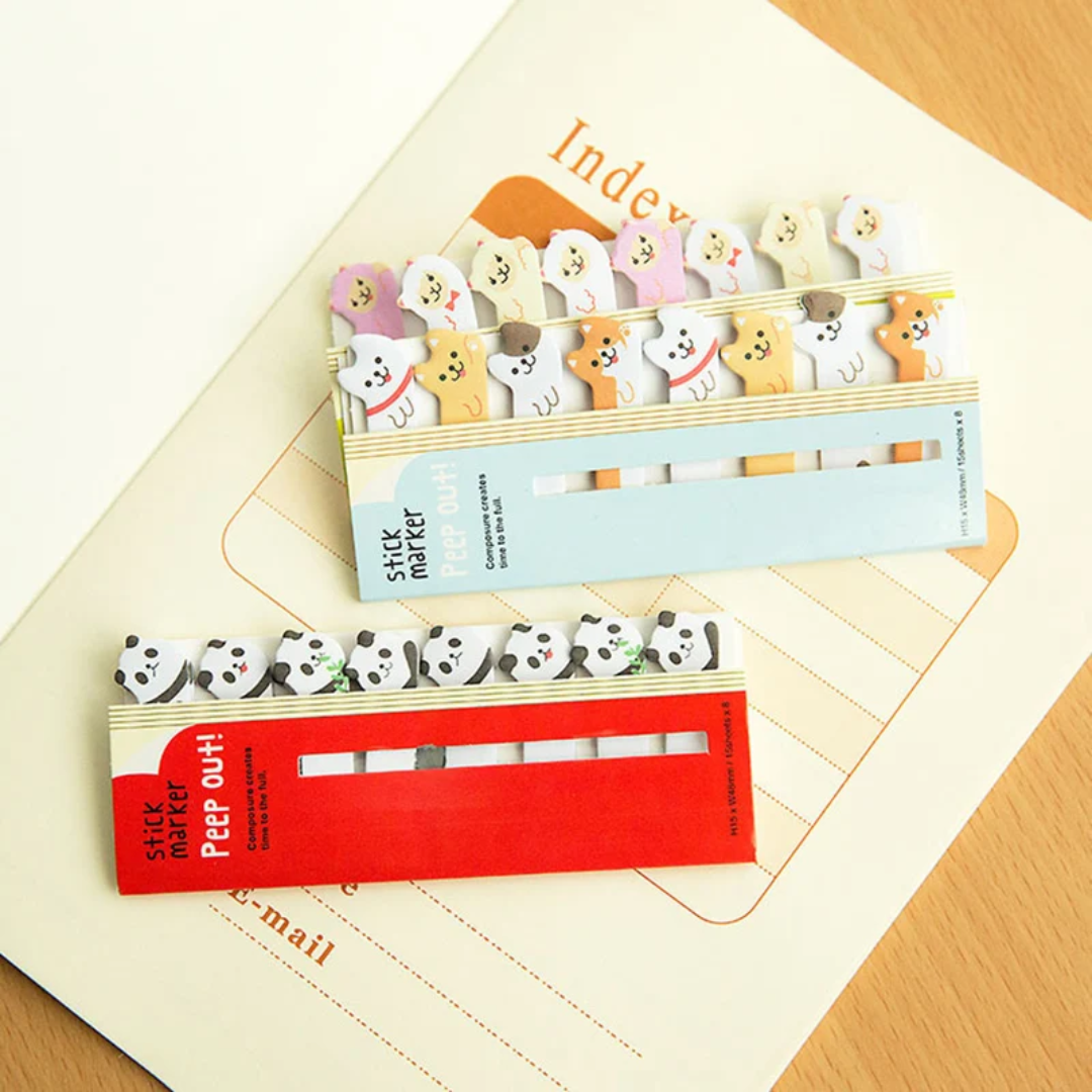 (COMING SOON) Sticky Page Markers, Adorable Animal – “Peep Out!” Series 🐾📚