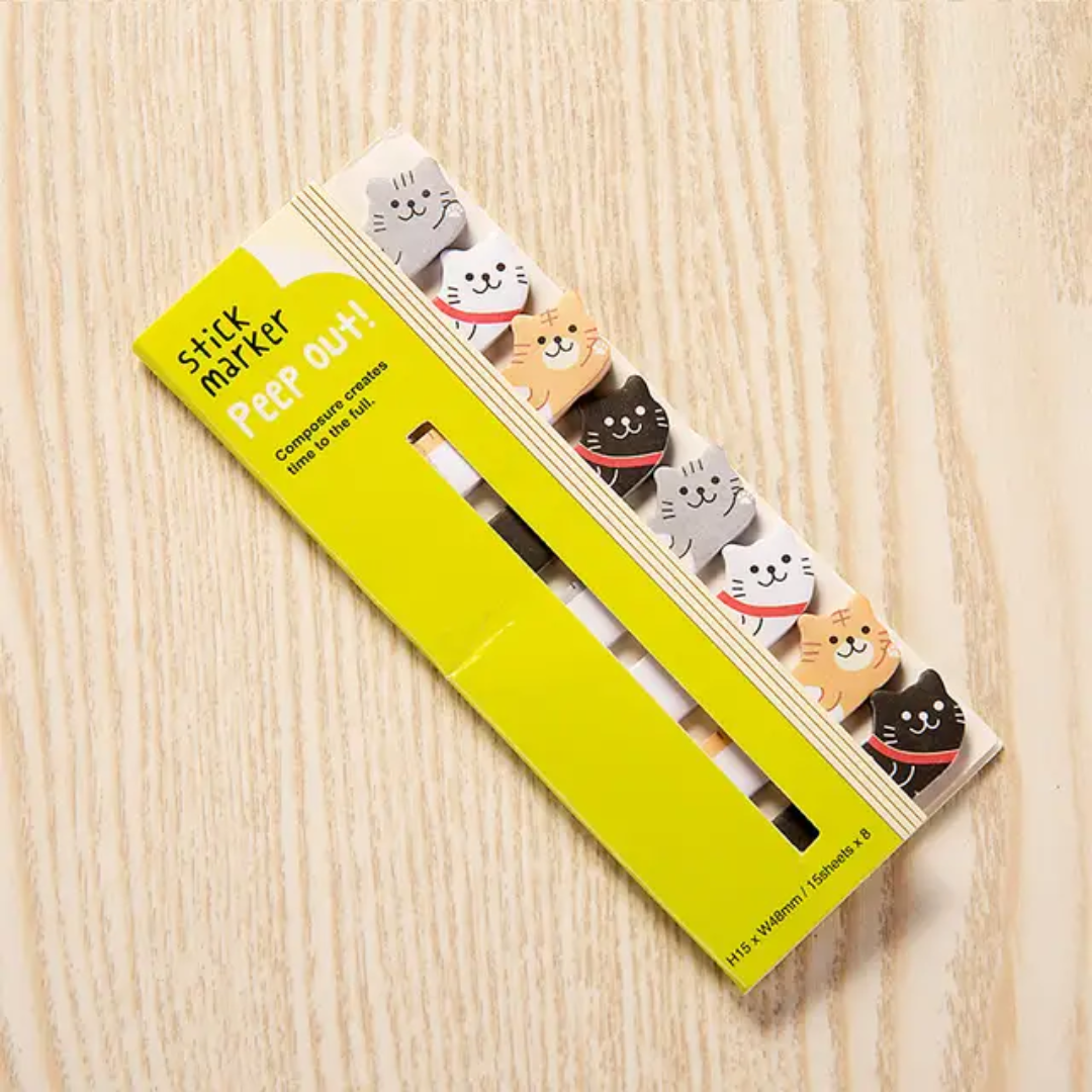 (COMING SOON) Sticky Page Markers, Adorable Animal – “Peep Out!” Series 🐾📚
