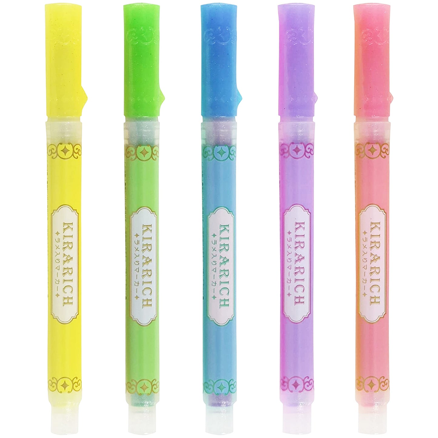 Zebra Kirarich Sparkle Glitter Highlighters Set of 5