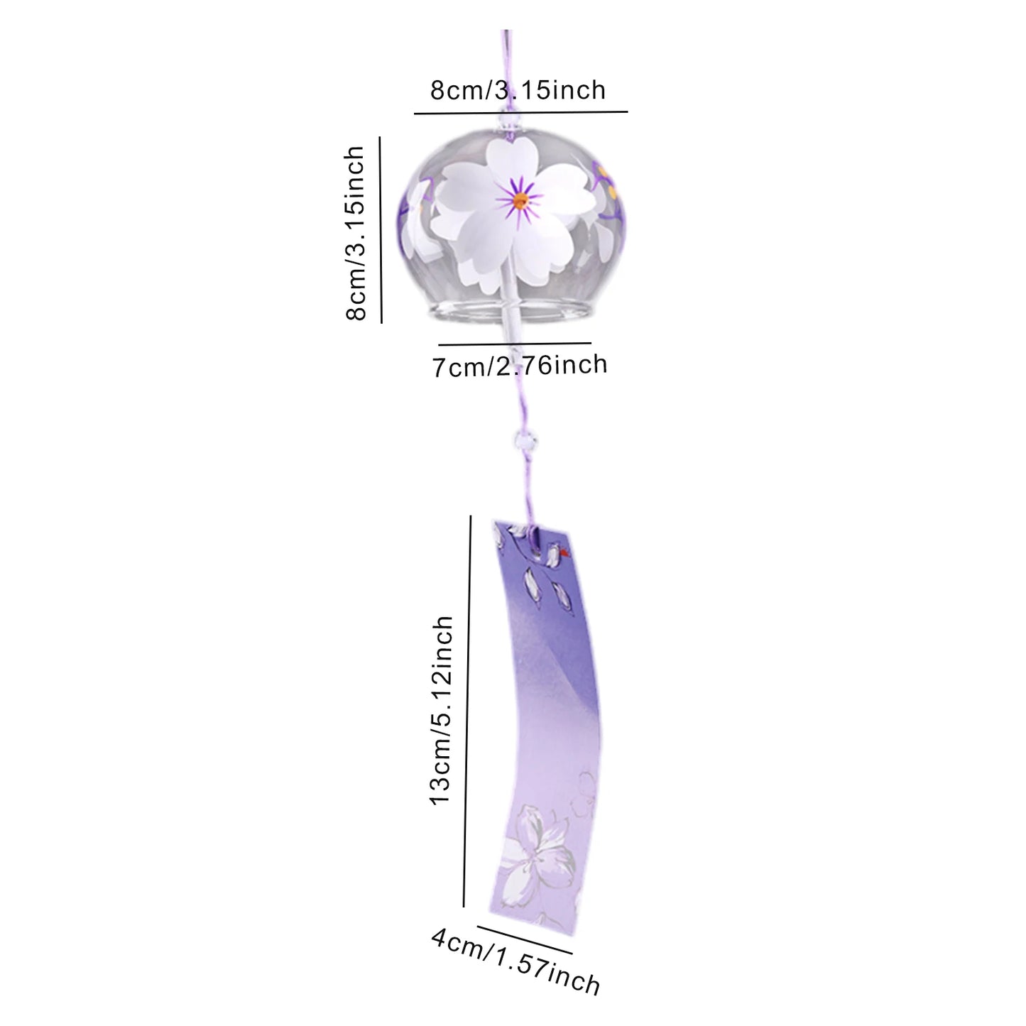 Sakura Glass Furin Wind Chime – Purple Tag