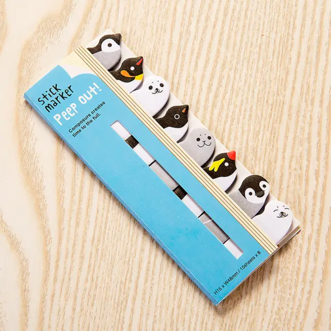 (COMING SOON) Sticky Page Markers, Adorable Animal – “Peep Out!” Series 🐾📚