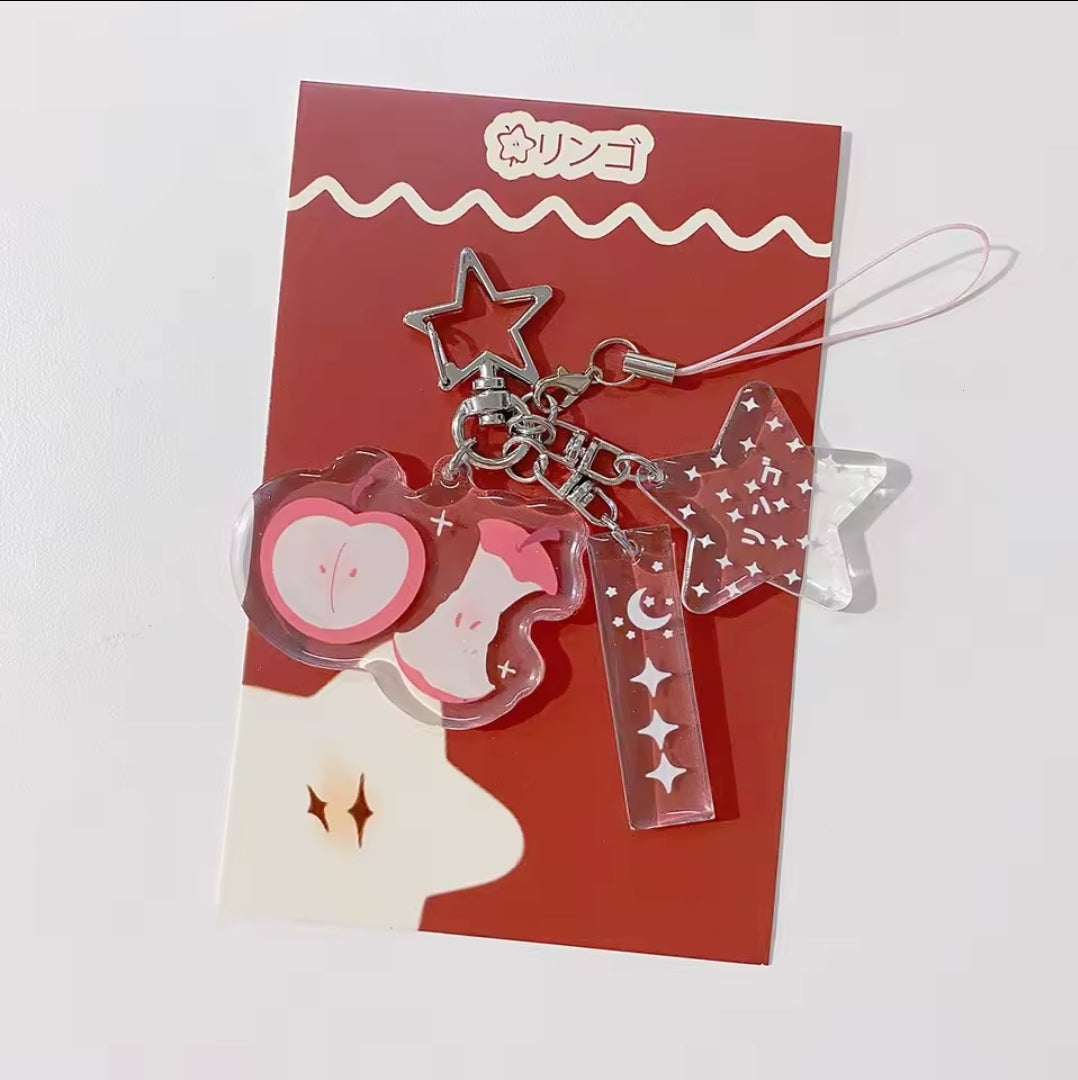 Red Apple Ringo Star Acrylic Keychain