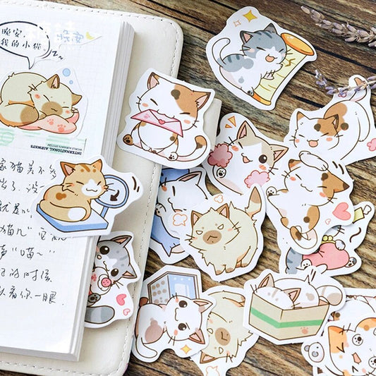 Sticker Box - Cartoon Cats - 45 Stickers