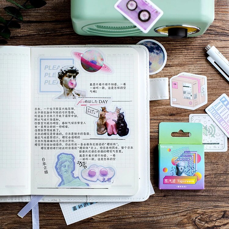 Sticker Box - Vaporwave - 46 Stickers