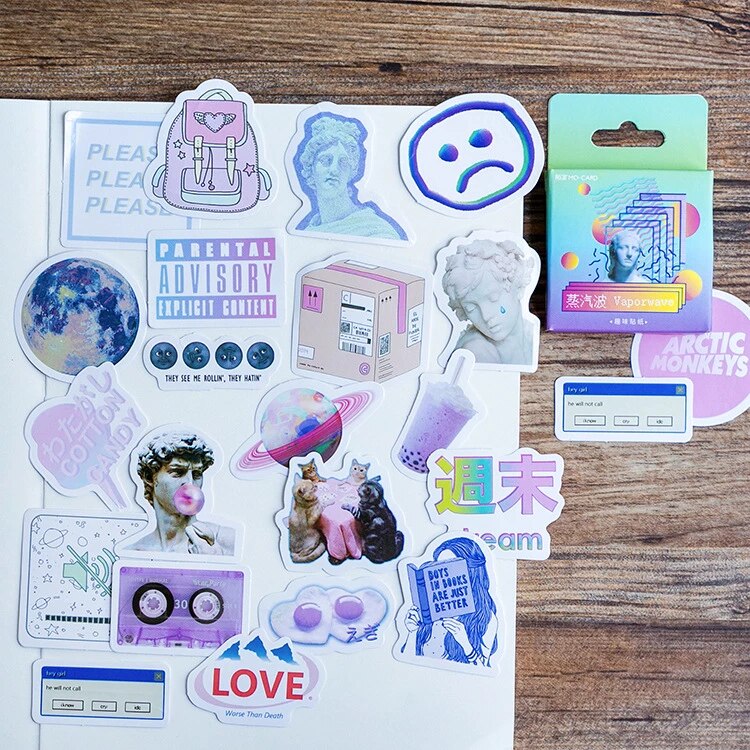 Sticker Box - Vaporwave - 46 Stickers
