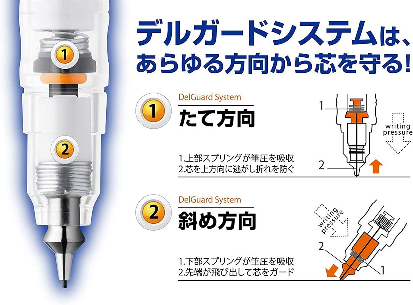 ZEBRA DelGuard Mechanical Pencil - 0.5mm & Point 0.7mm
