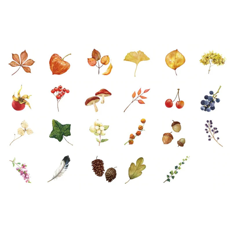 Feuilles mortes d'automne (boîte de 46 autocollants) - MO•CARD